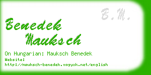 benedek mauksch business card